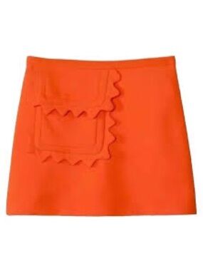 Victoria Beckham Women's Twill Skirt with Scallop Trim Pocket